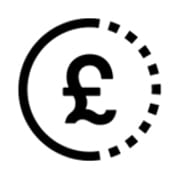 British pound in circle icon